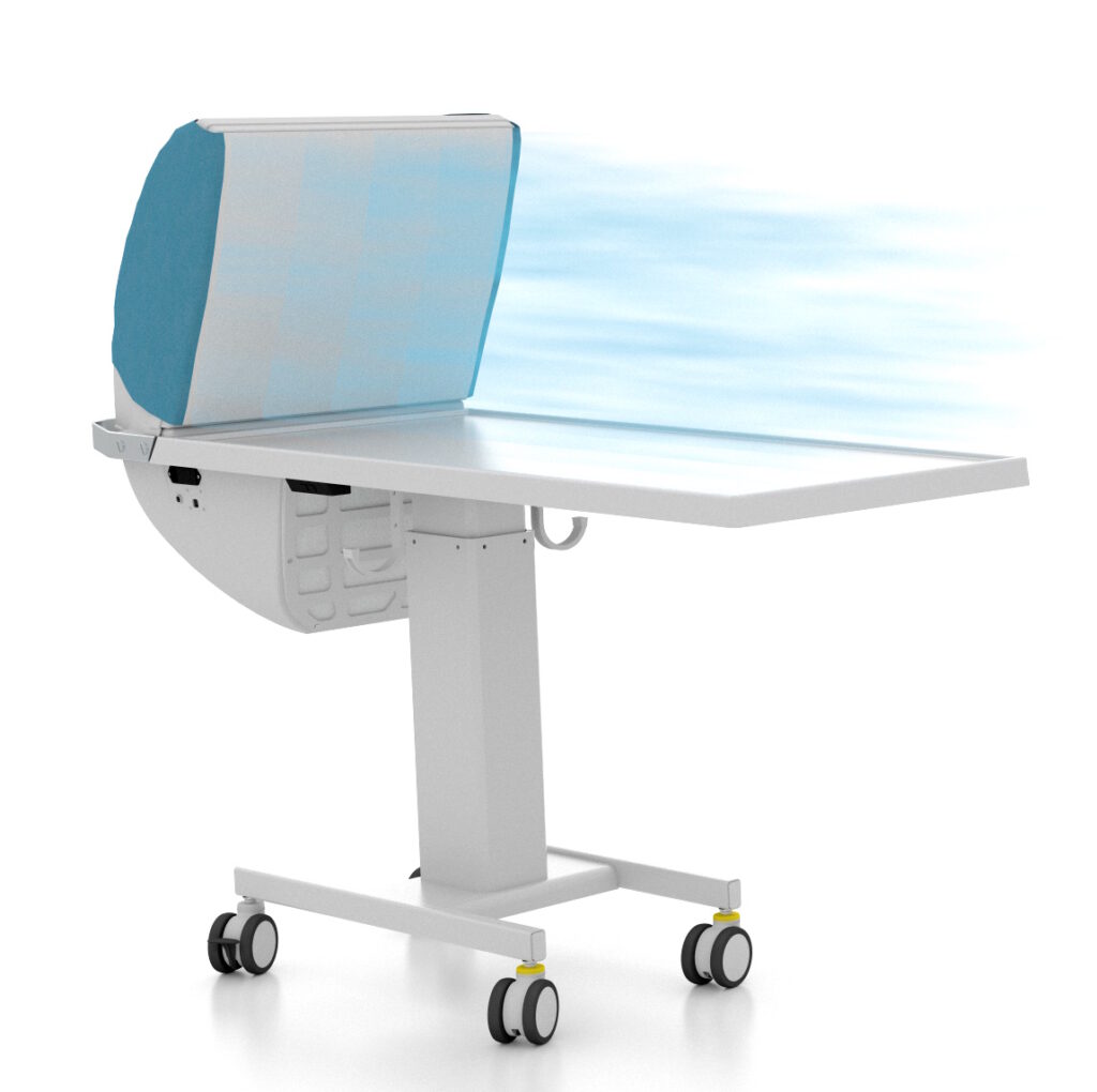 surgical instrument table with hepa filtration